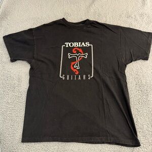 Vintage 80s Tobias Guitars‎ Single Stitch Rock T Shirt Men’s Large Made In USA